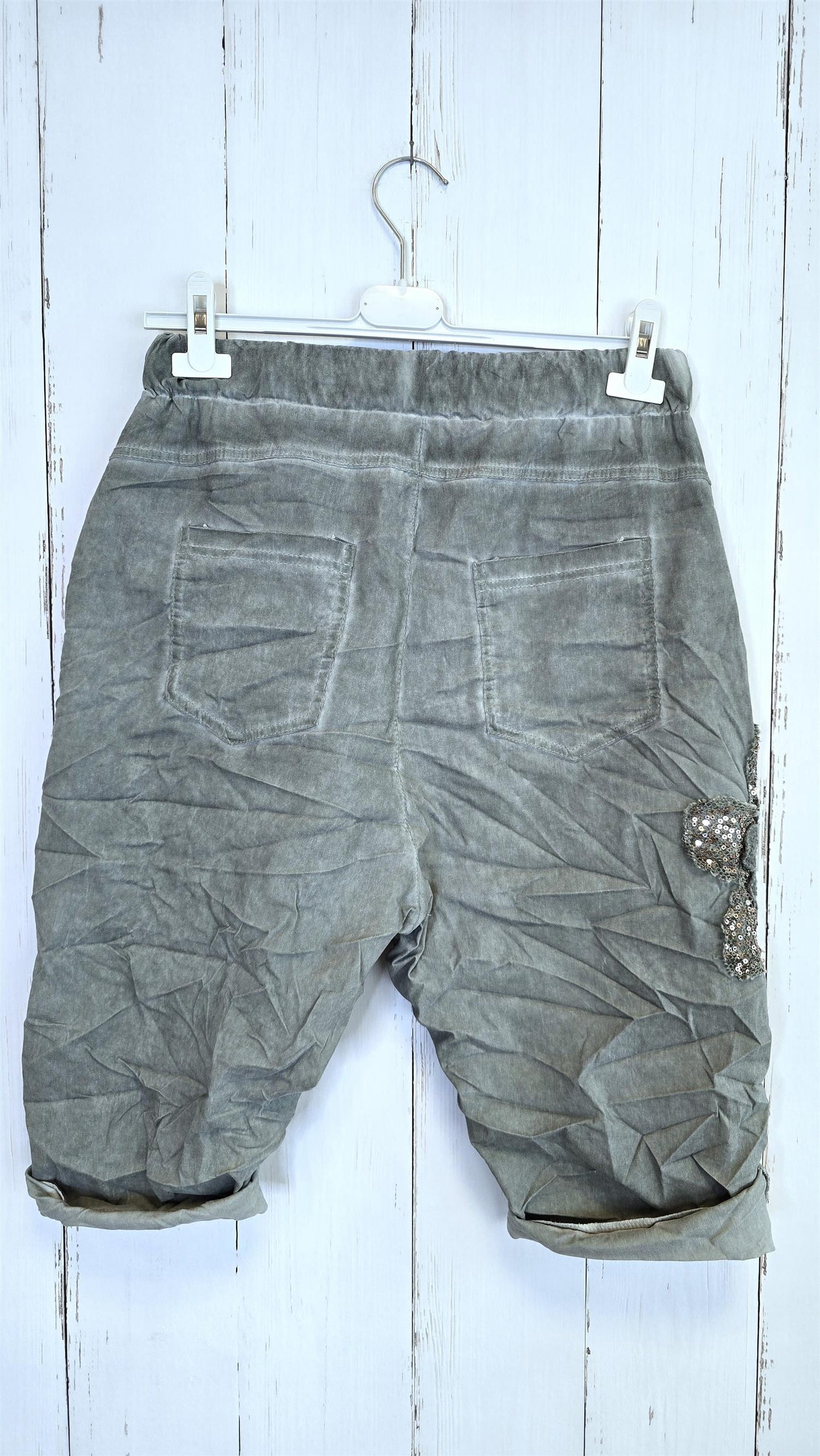 Elsa shorts i viskoseblanding kaki