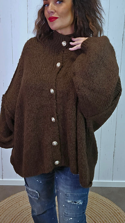Sofia strikkegenser brun