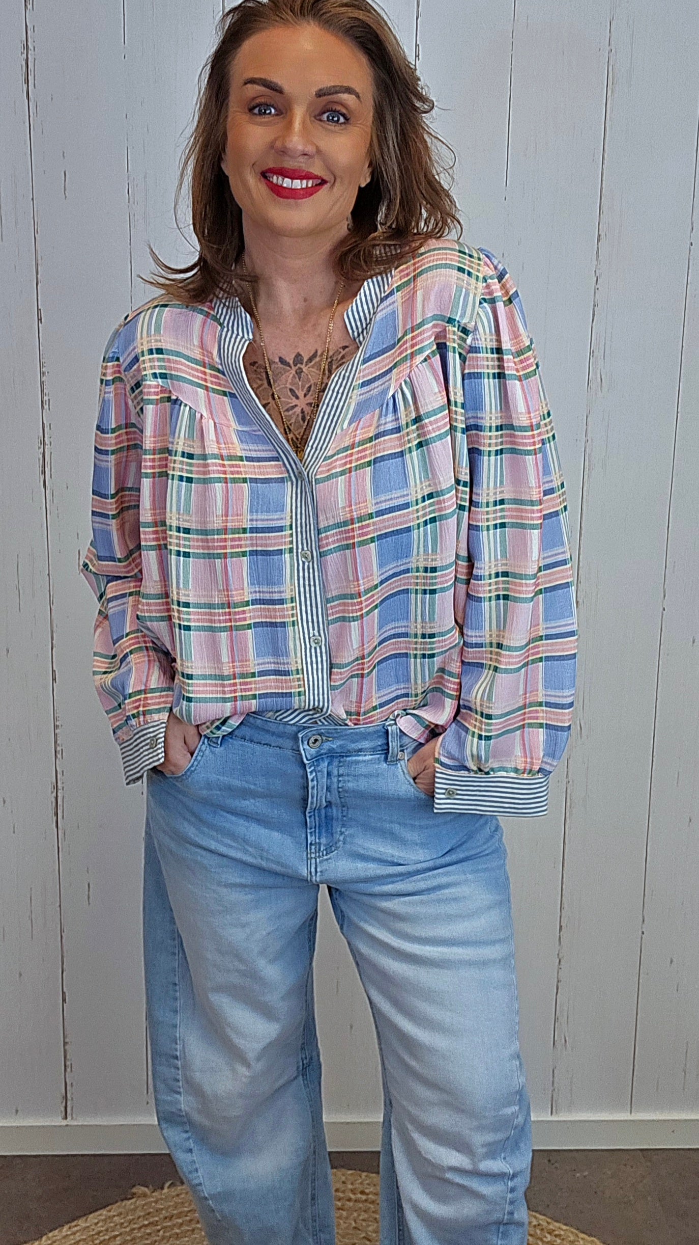 Linnéa rutet skjorte