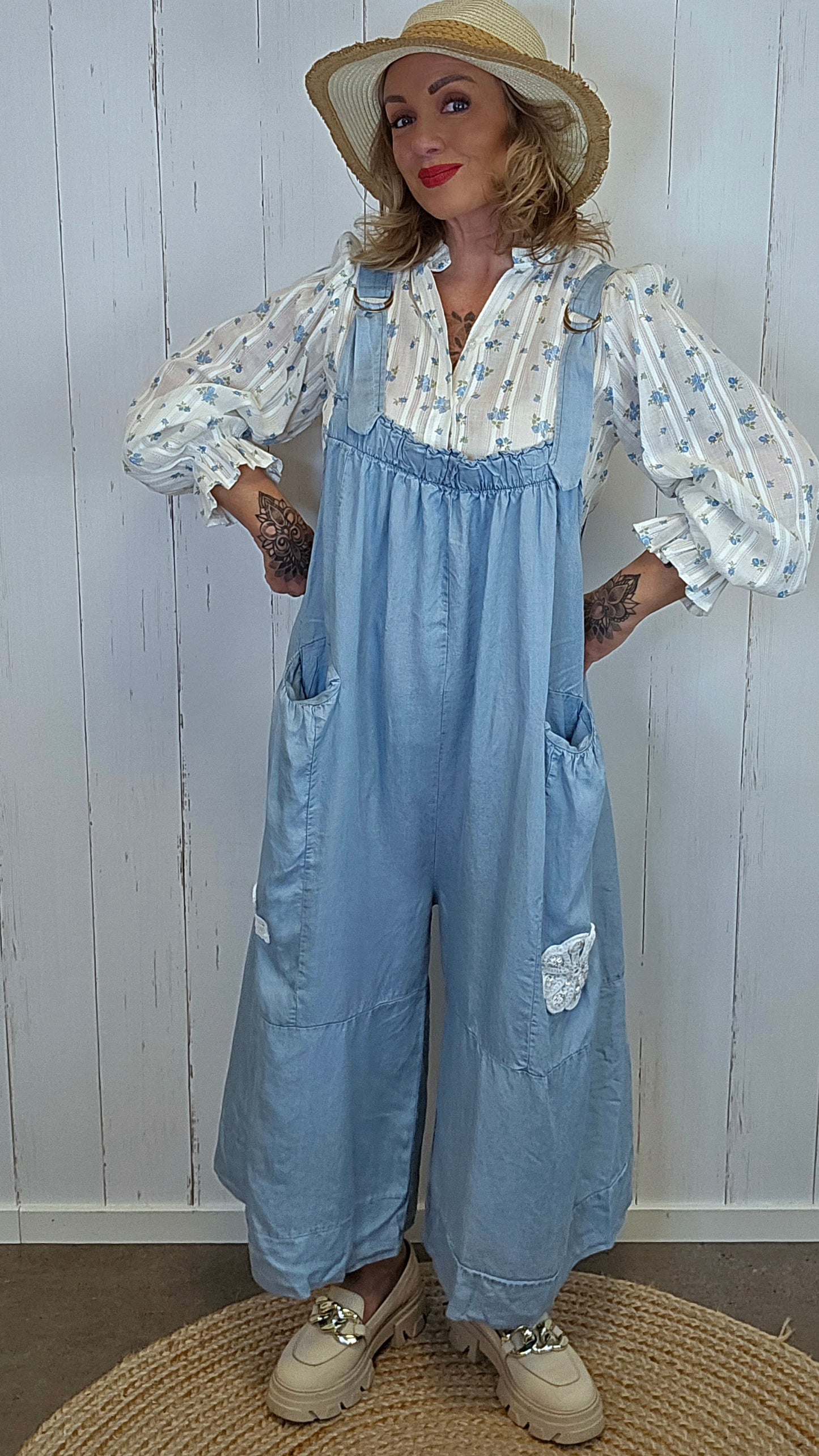 Jumpsuit i lyocell med stropper