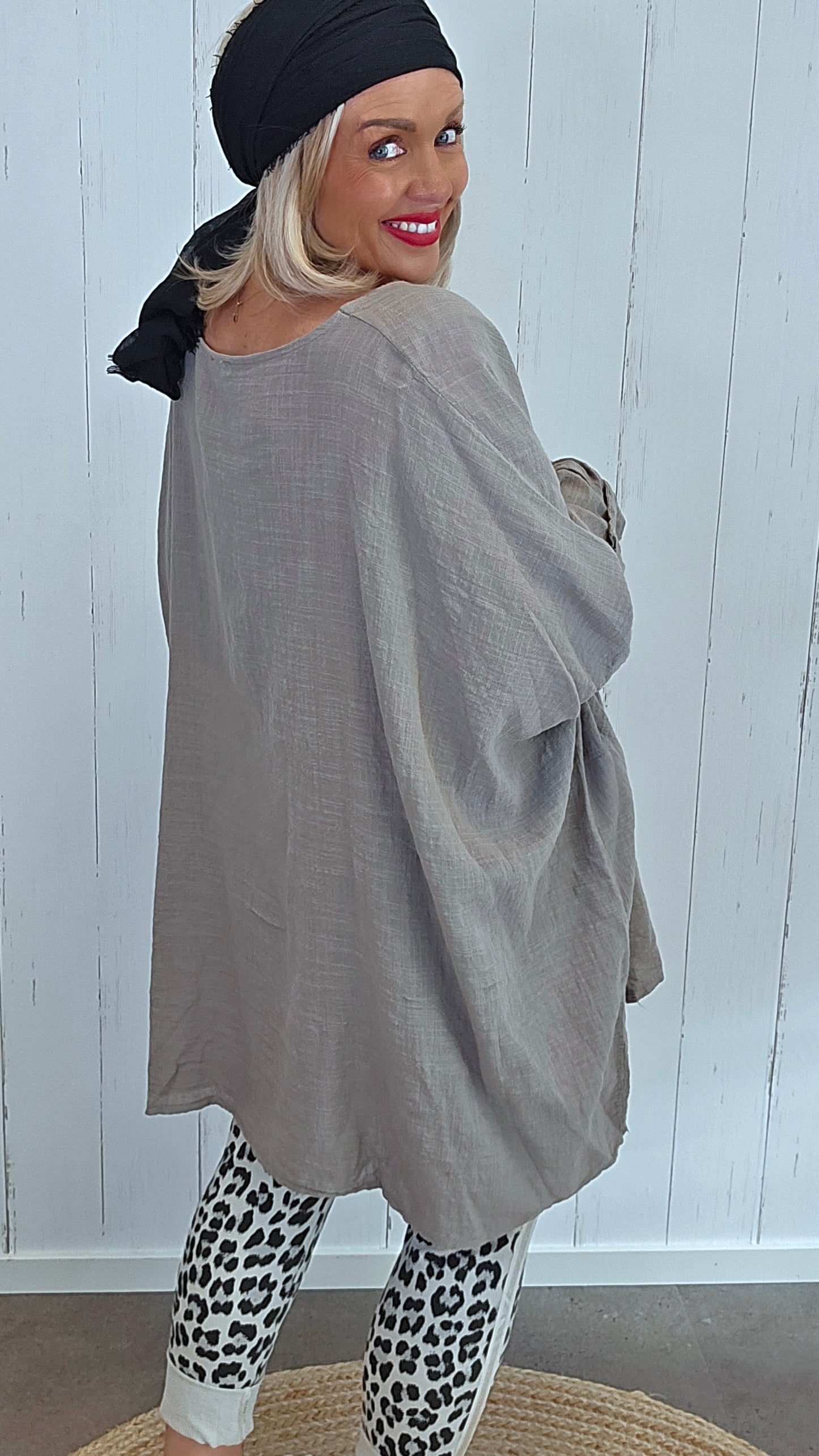 Melissa baggy topp taupe