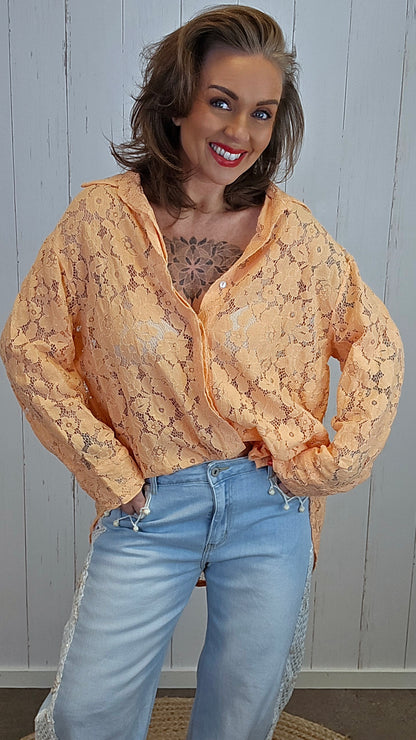 Alva blondeskjorte oransje