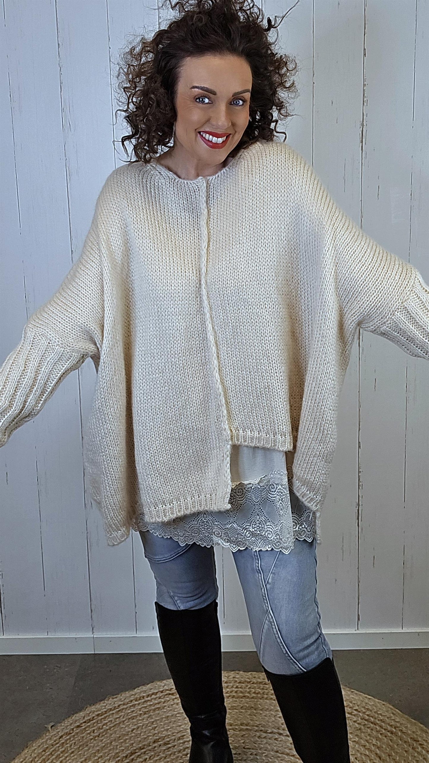 Hedda strikkegenser beige