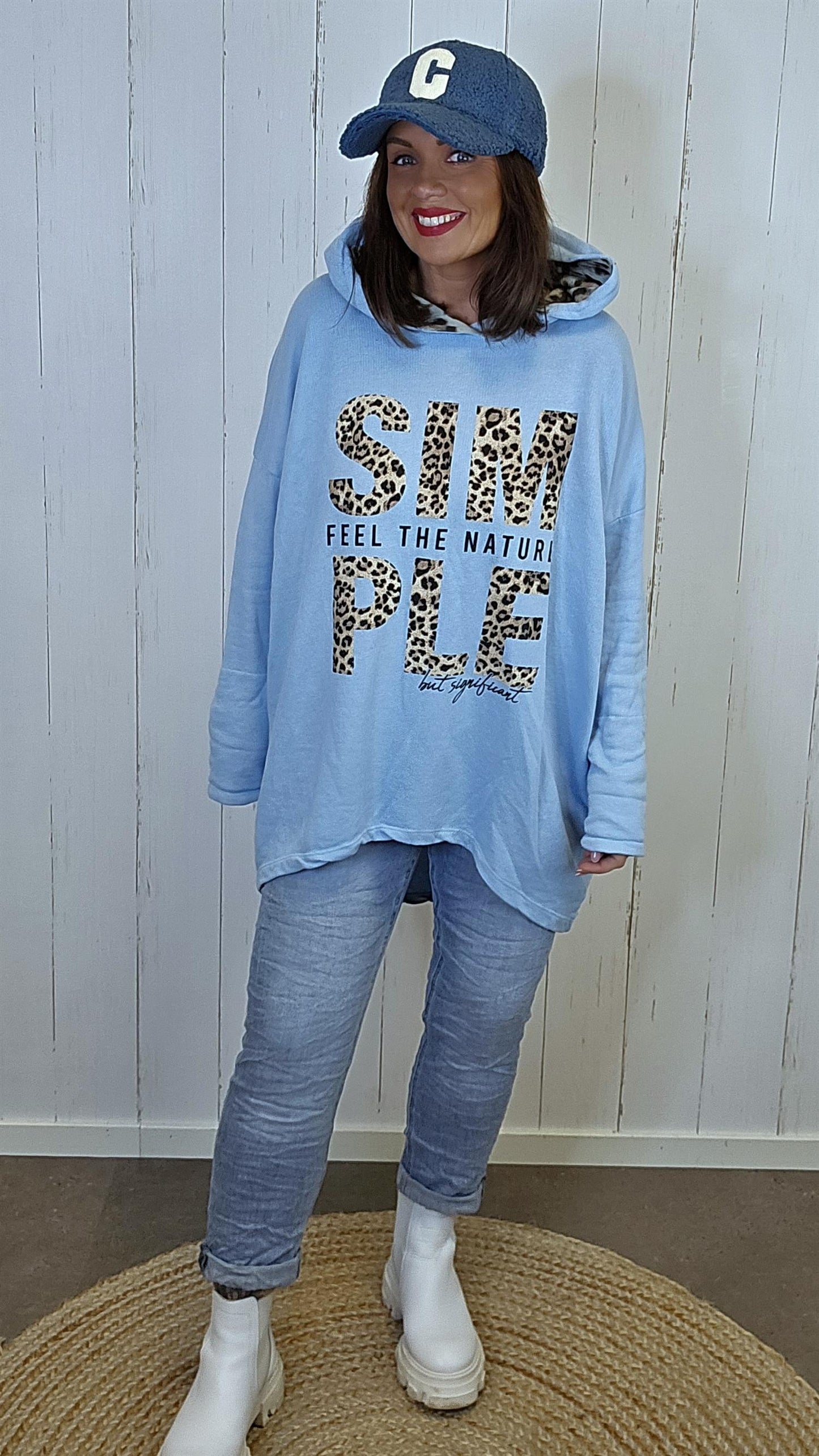 Simone hettegenser blå