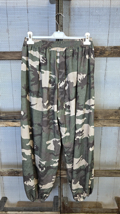 Olivia camo bukse med knyting