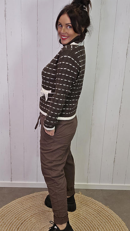 Amalie stripet høyhalset genser