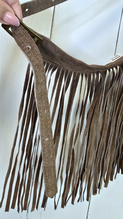 Anastasia skinn belte taupe