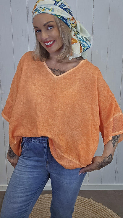 Blair Topp med V-hals orange