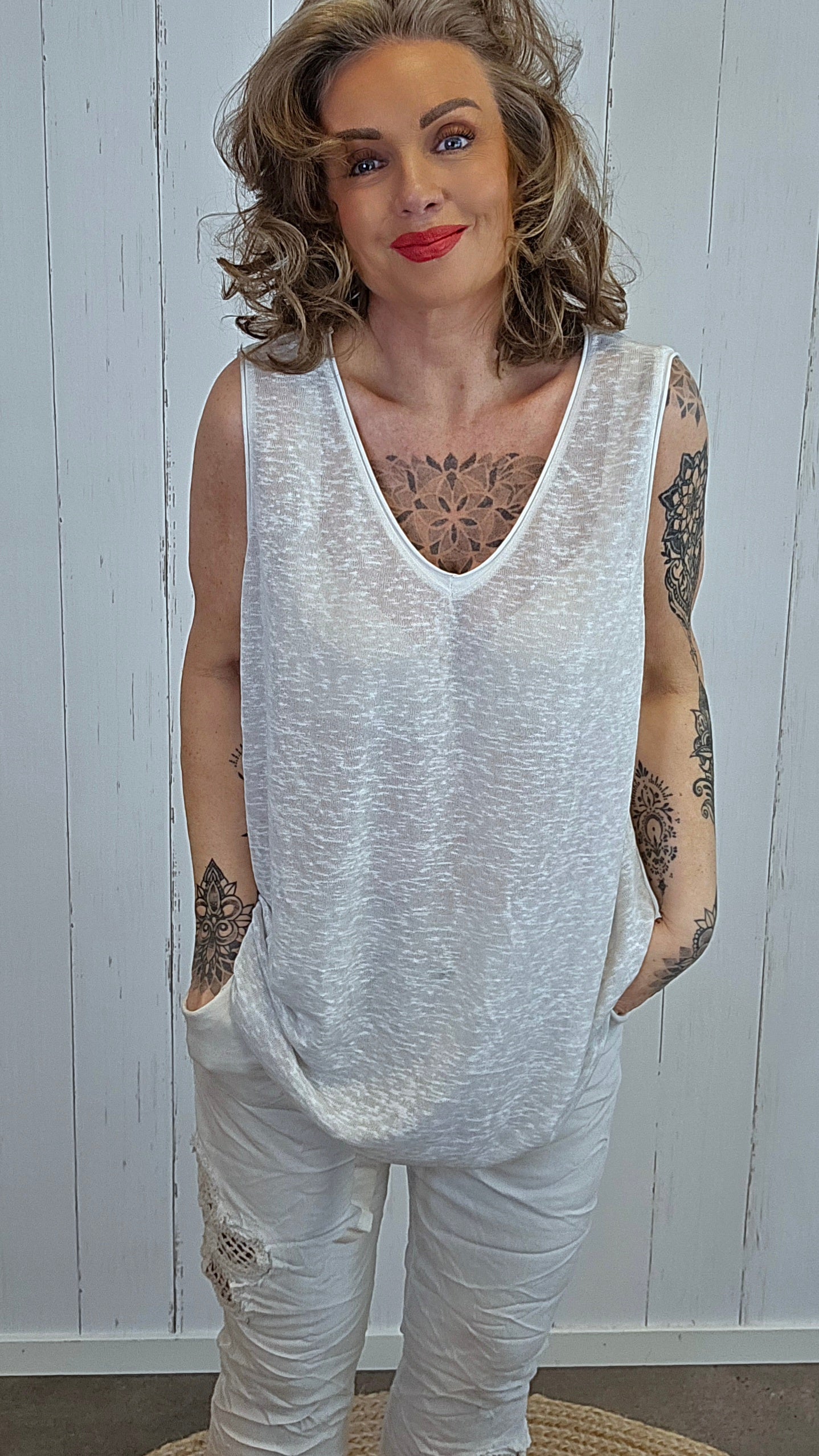 Laura singlet basic beige