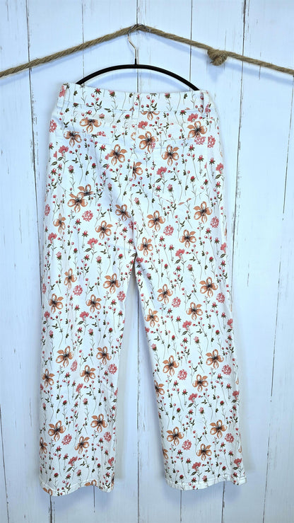 Maja blomstrete bukse krem