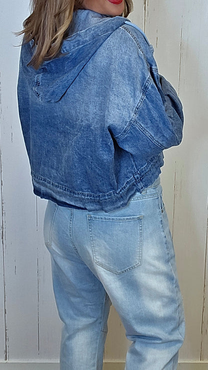 Alysa denim Hettejakke
