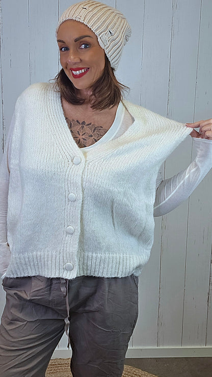Ida Strikkevest Offwhite