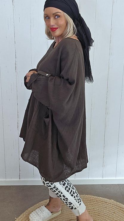Melissa baggy topp brun