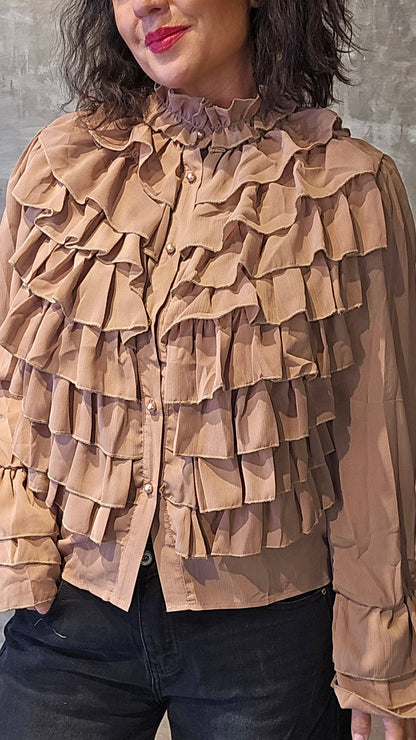 Kajsa skjorte bluse camel