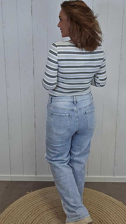 Carol jeans med blonder