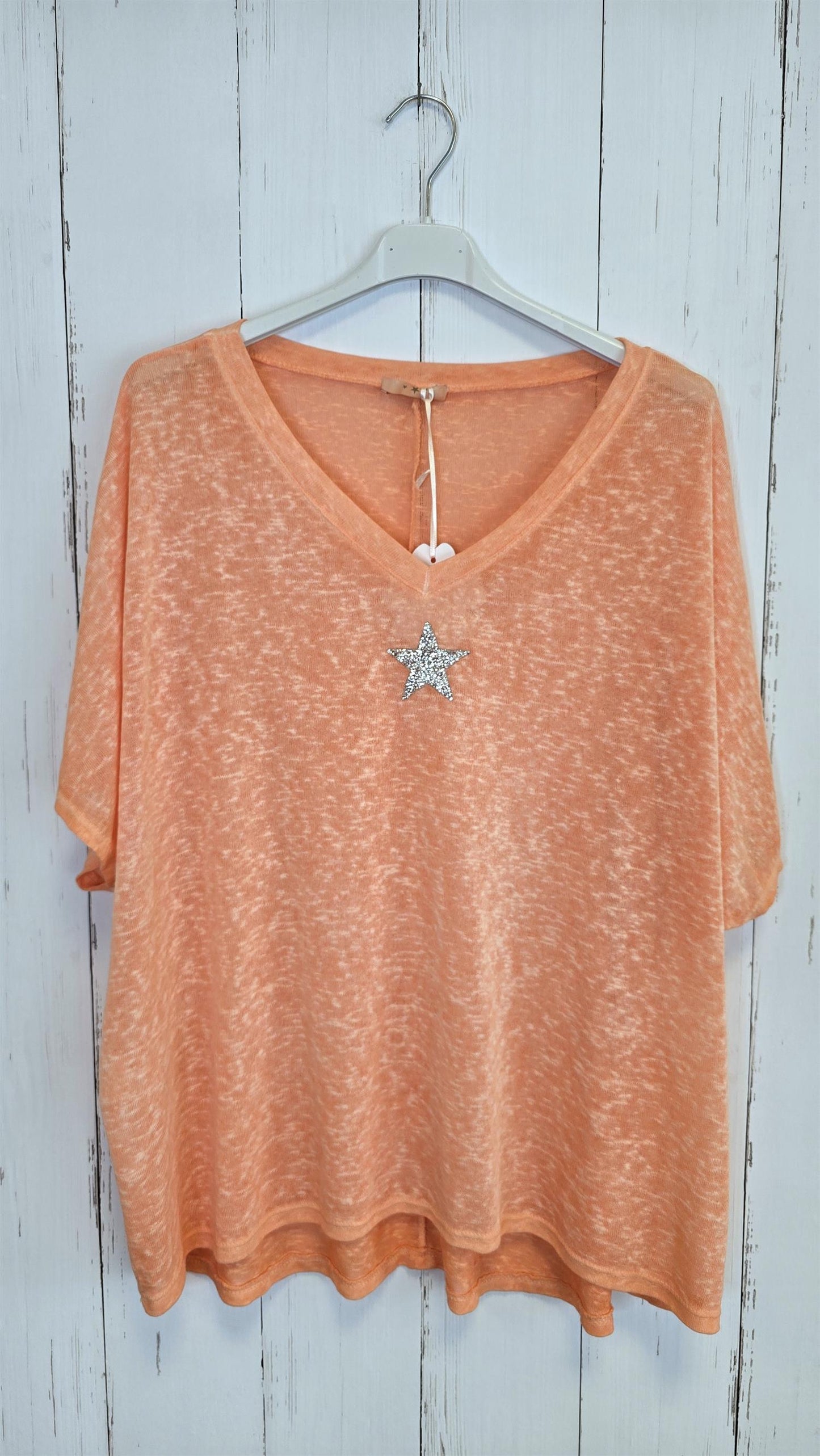 Oversized stjerne topp orange