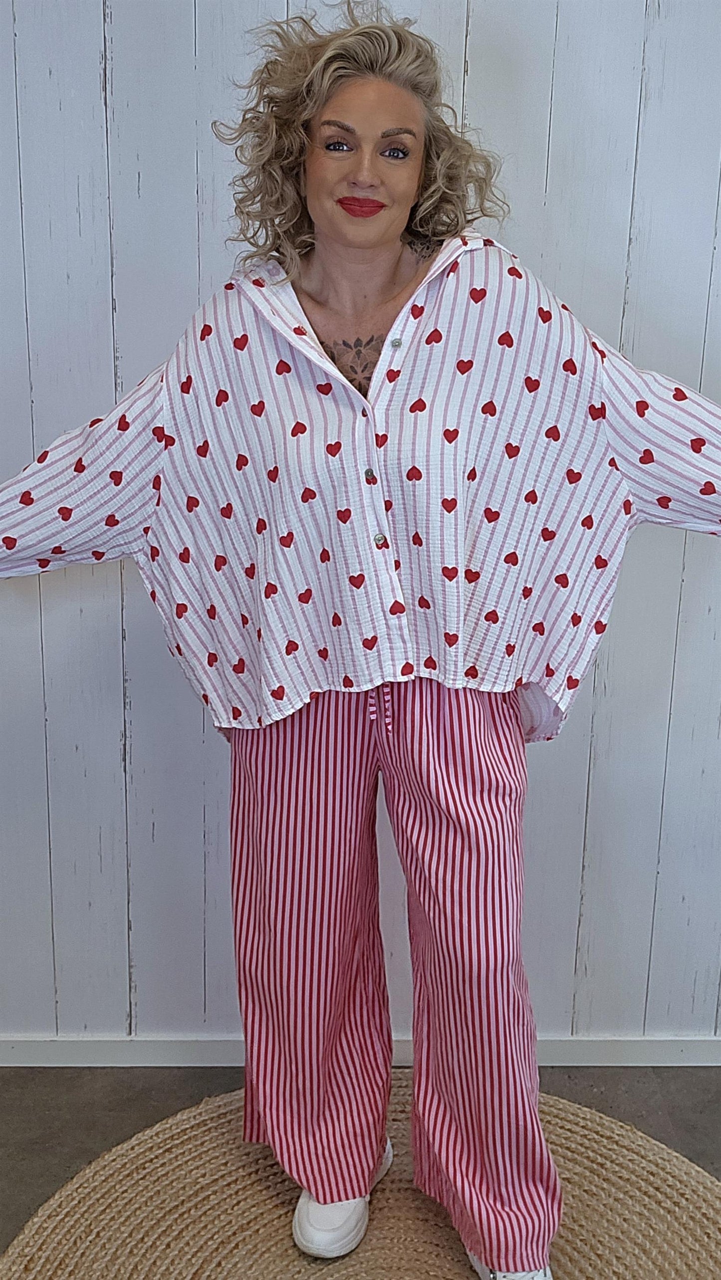 Alma hjerteskjorte rosa