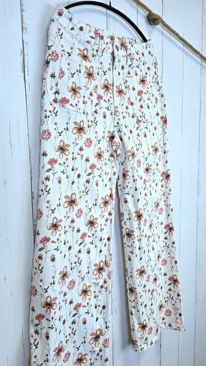 Maja blomstrete bukse krem