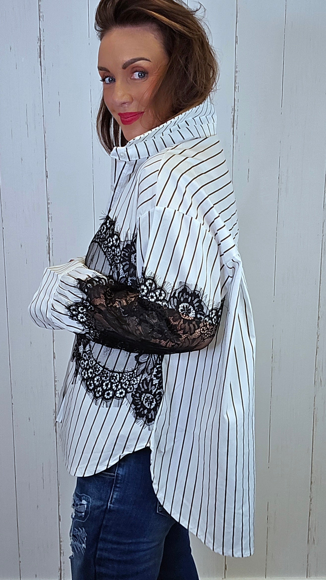 Celine Skjorte Med Blonder