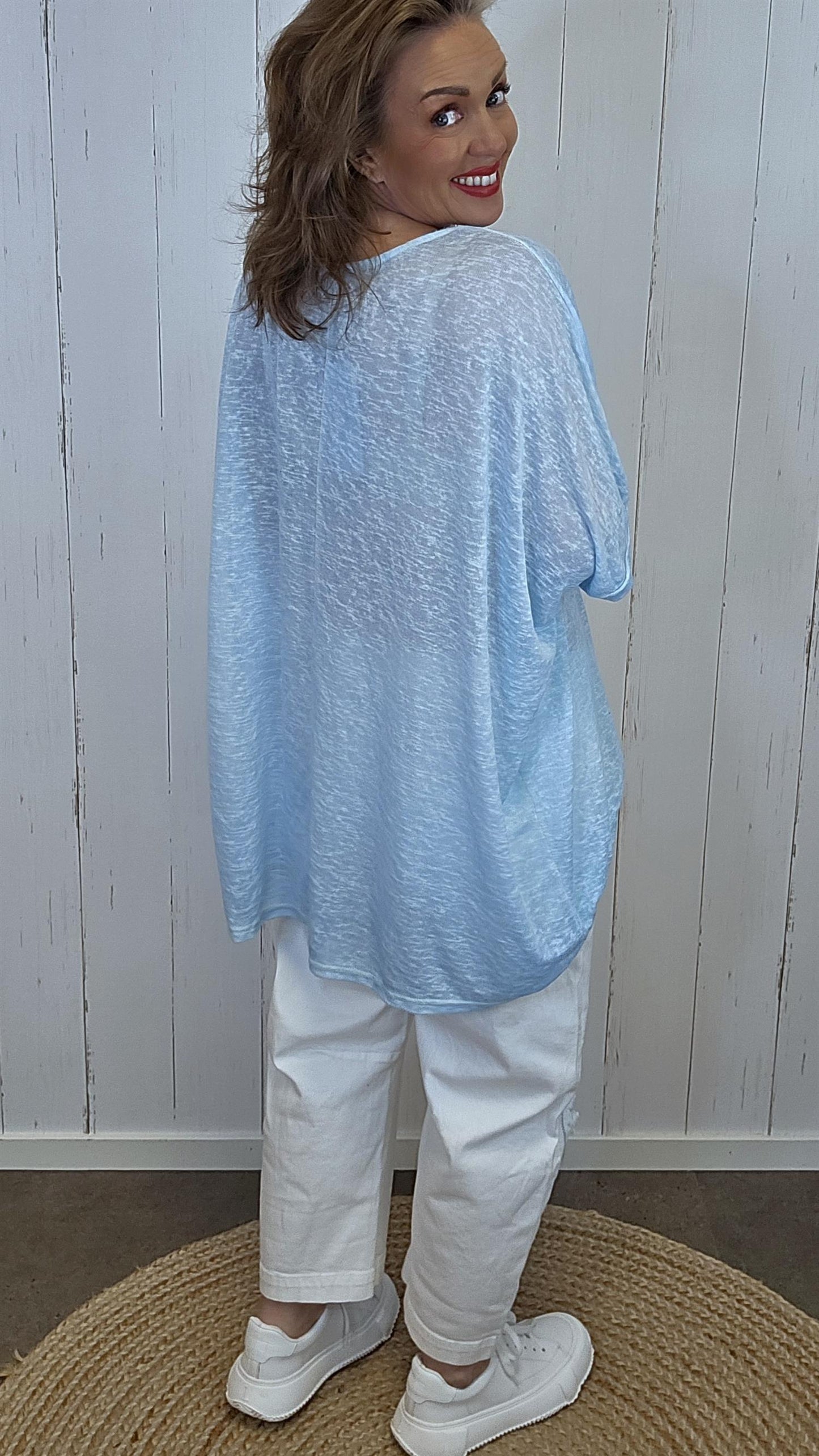 Catty oversized topp himmel blå