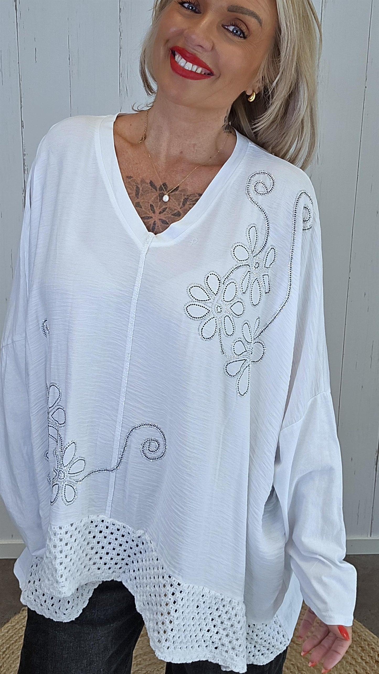 Giselle baggy topp hvit