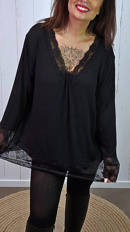 Frenchy topp svart