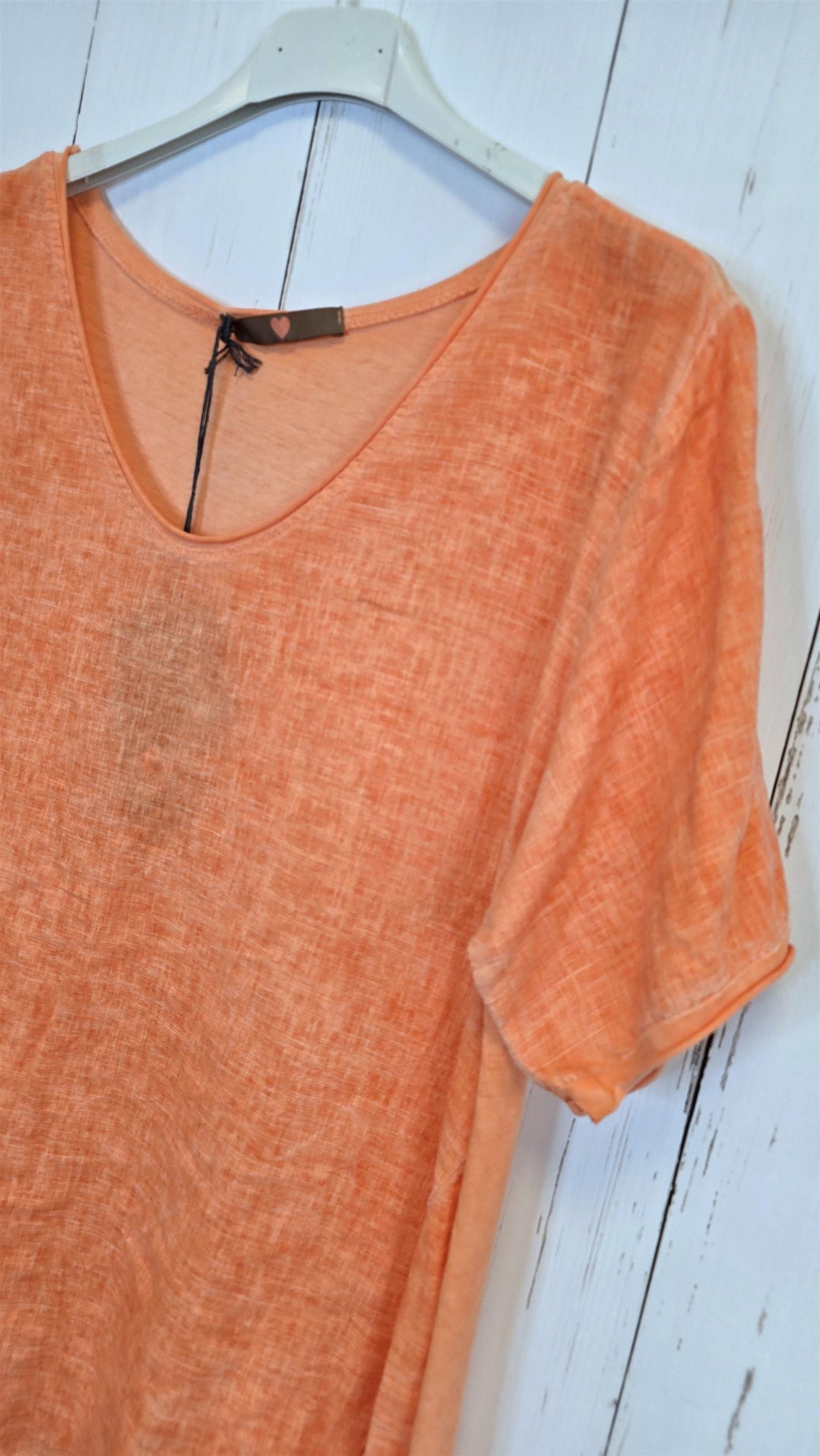 Bella lin- og bomullstopp oransje