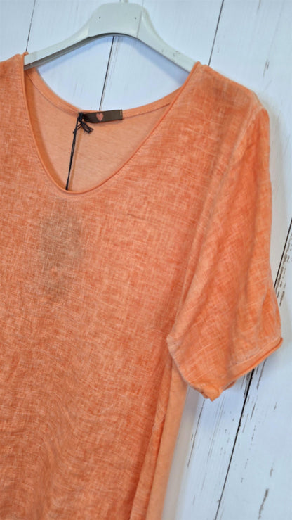 Bella lin- og bomullstopp oransje