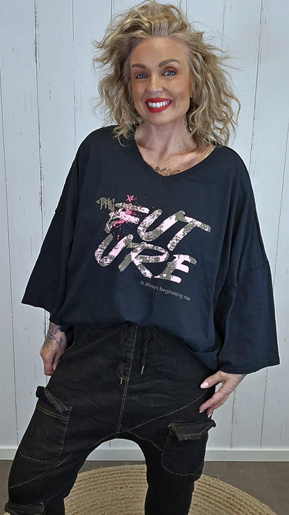 Future oversized topp svart