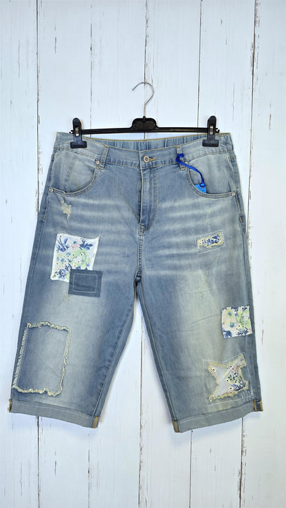Sally jeansshorts med patches