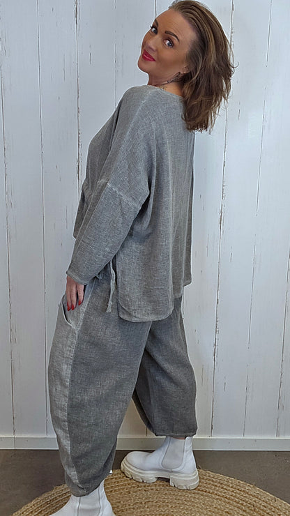 Becky baggy bukse grå
