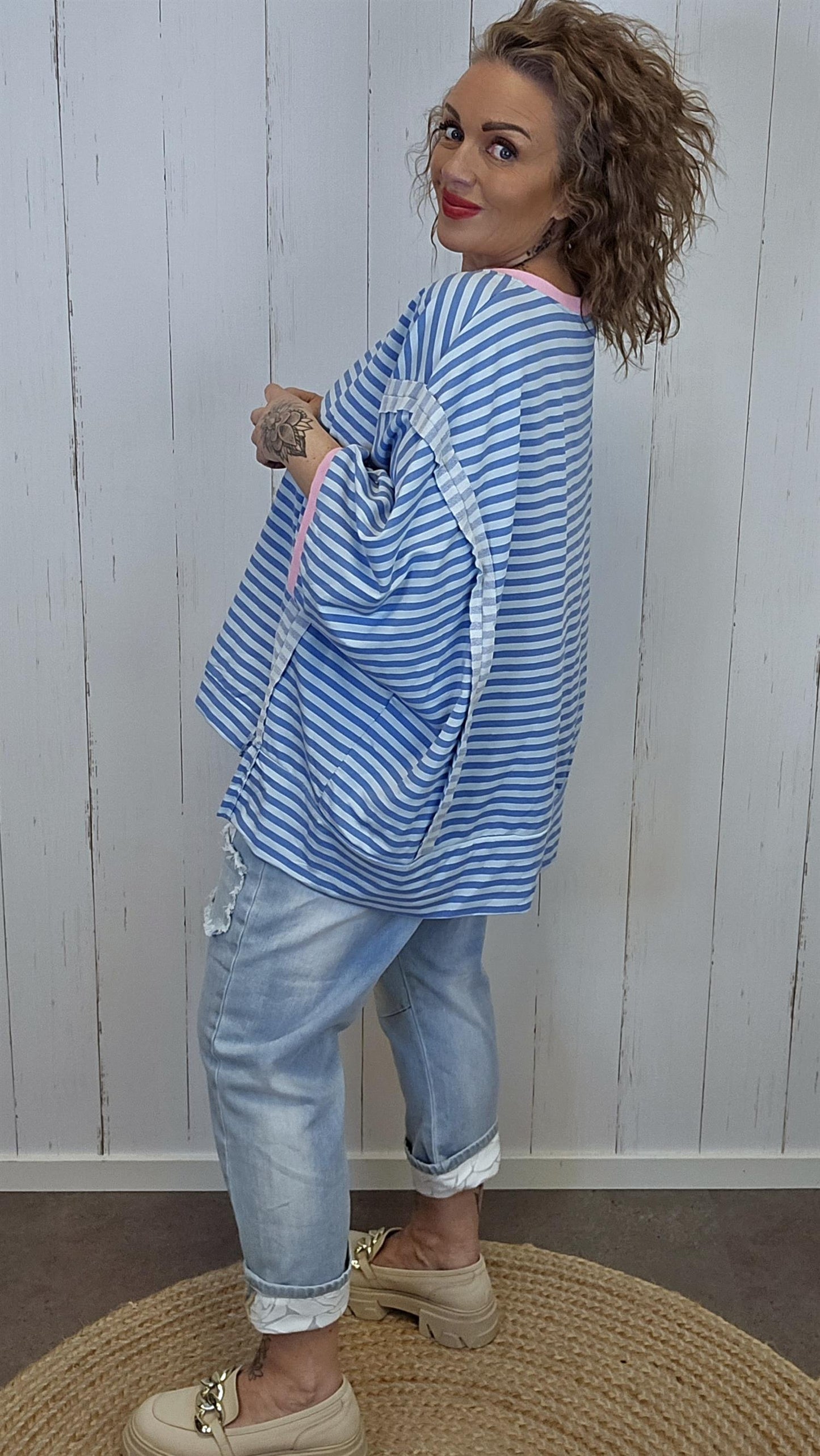 Sofie stripet topp blå