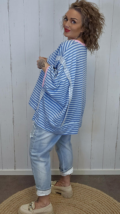 Sofie stripet topp blå