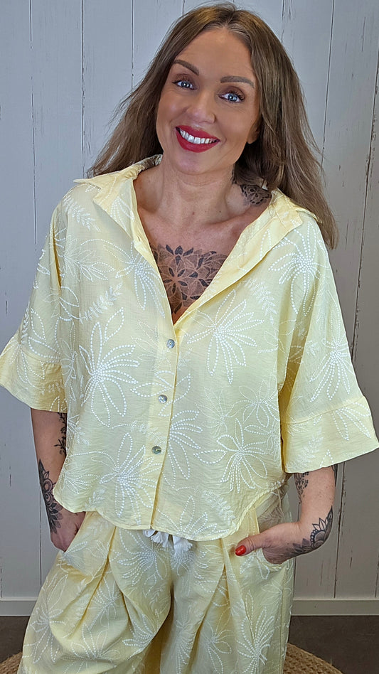 Hanne skjorte med mønster Gul