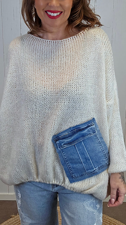 Bella Strikket Genser beige