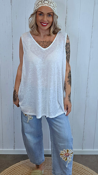 Laura singlet basic Hvit