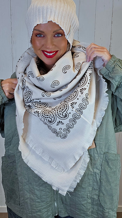 Stacy skjerf lys beige