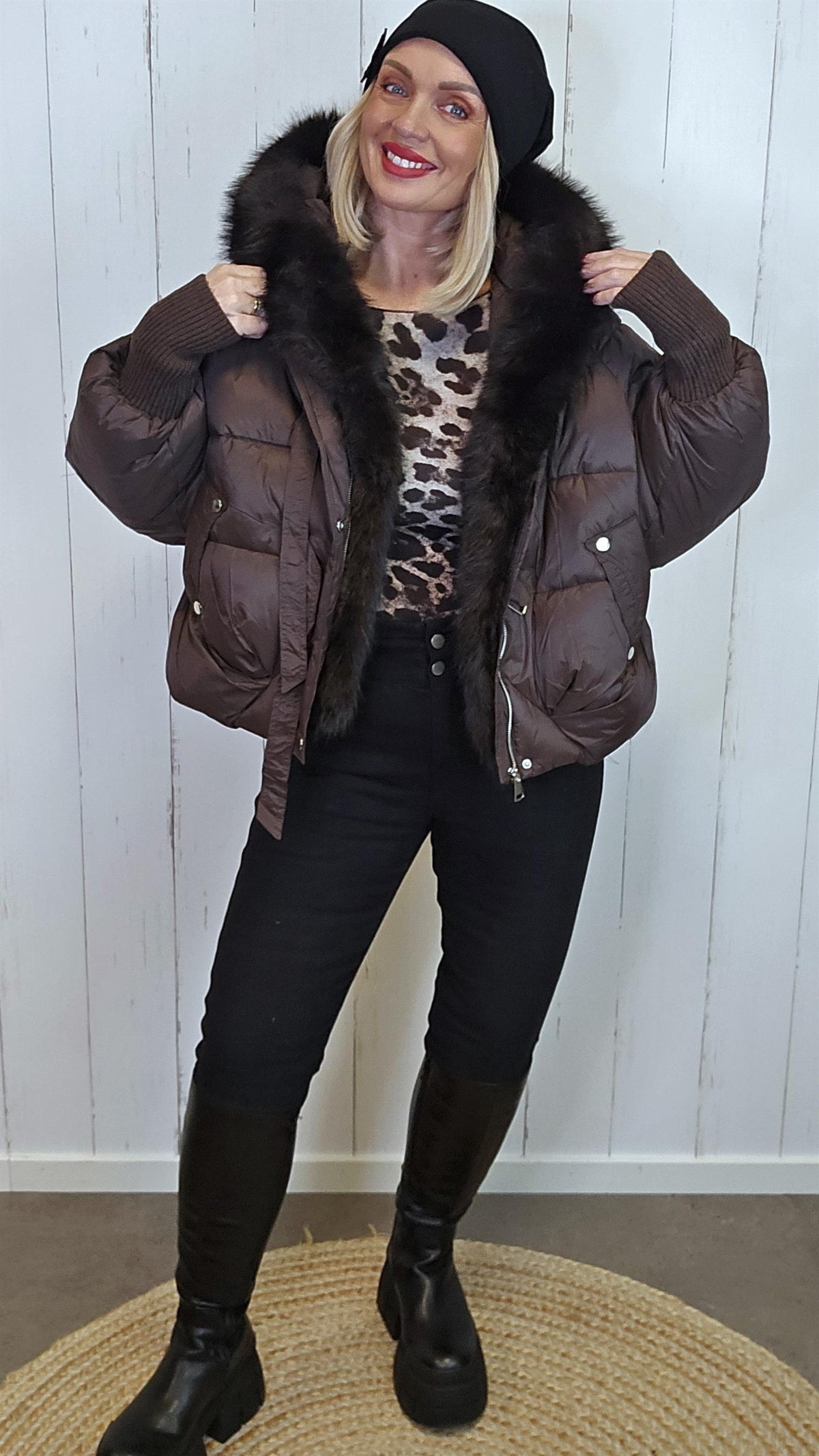 Talia oversized statementjakke brun