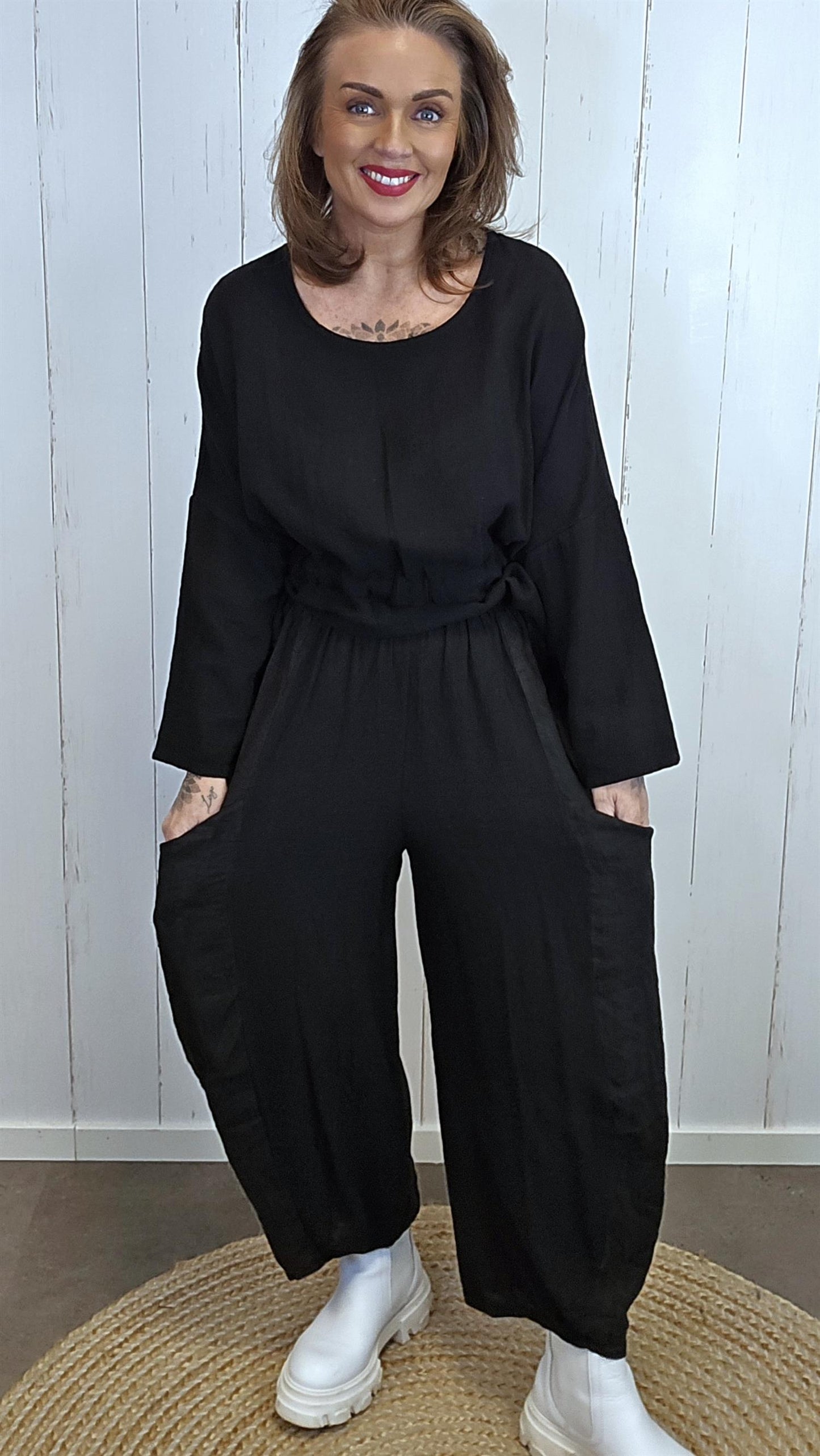 Becky baggy bukse svart