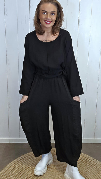 Becky baggy bukse svart