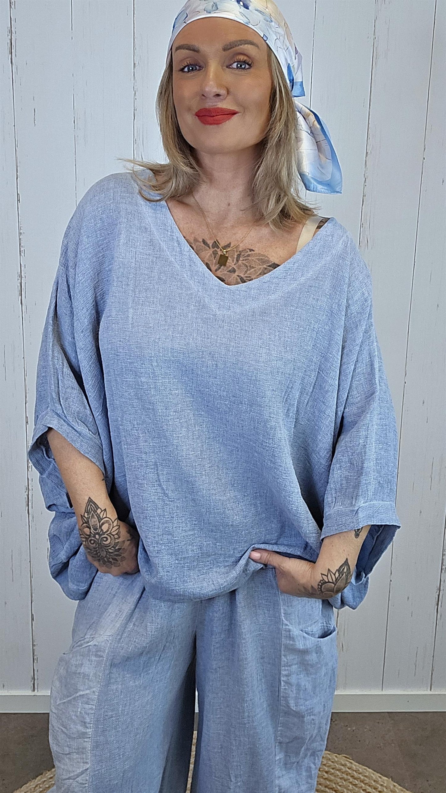 Tara topp lys blå