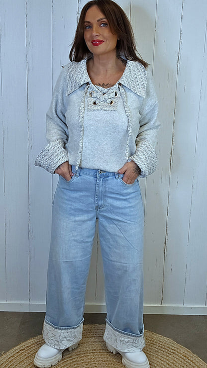 Carmen jeans med uppvik