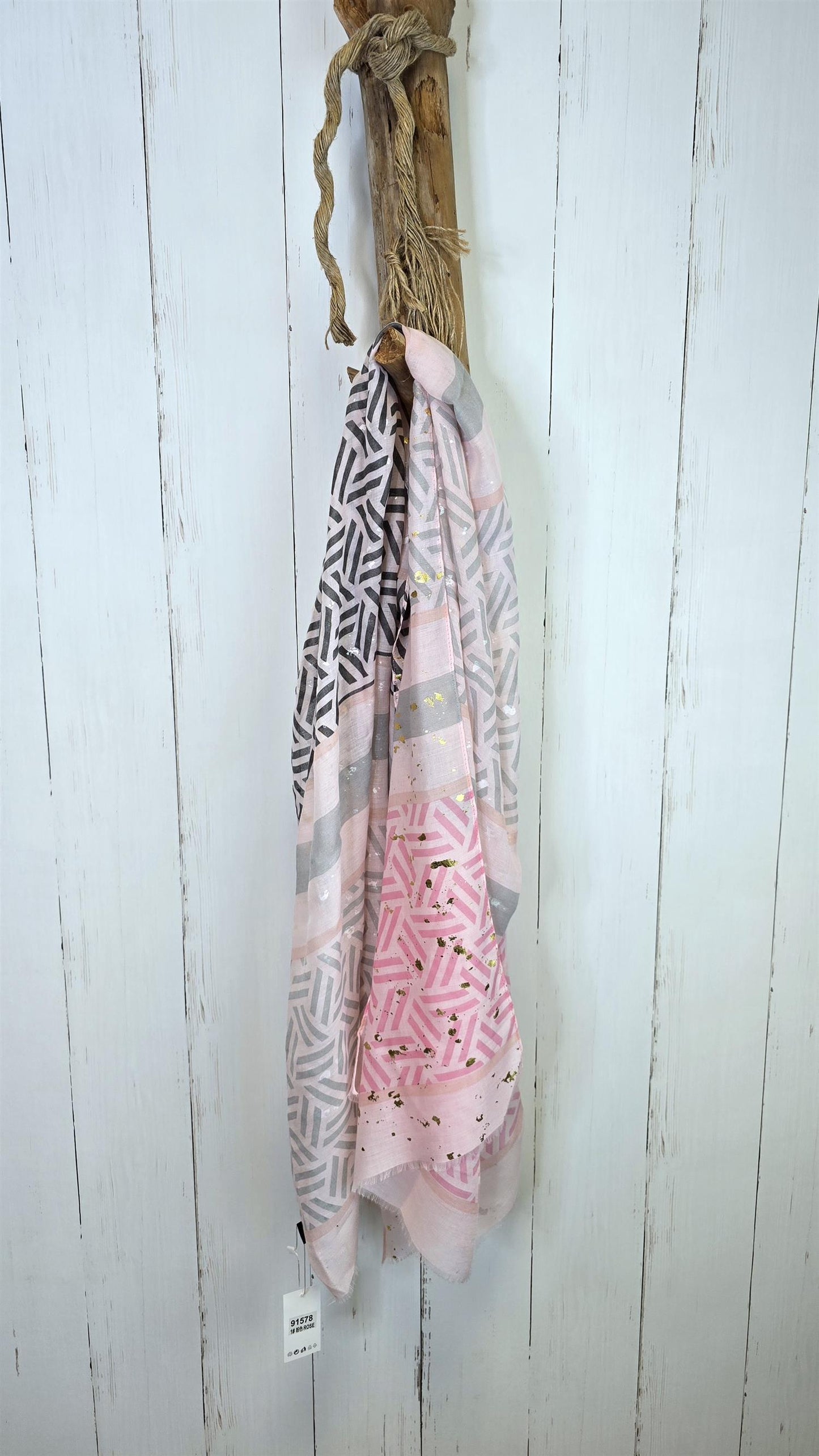 Annie skjerf rosa/gull