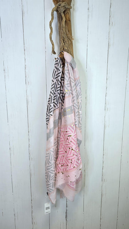 Annie skjerf rosa/gull