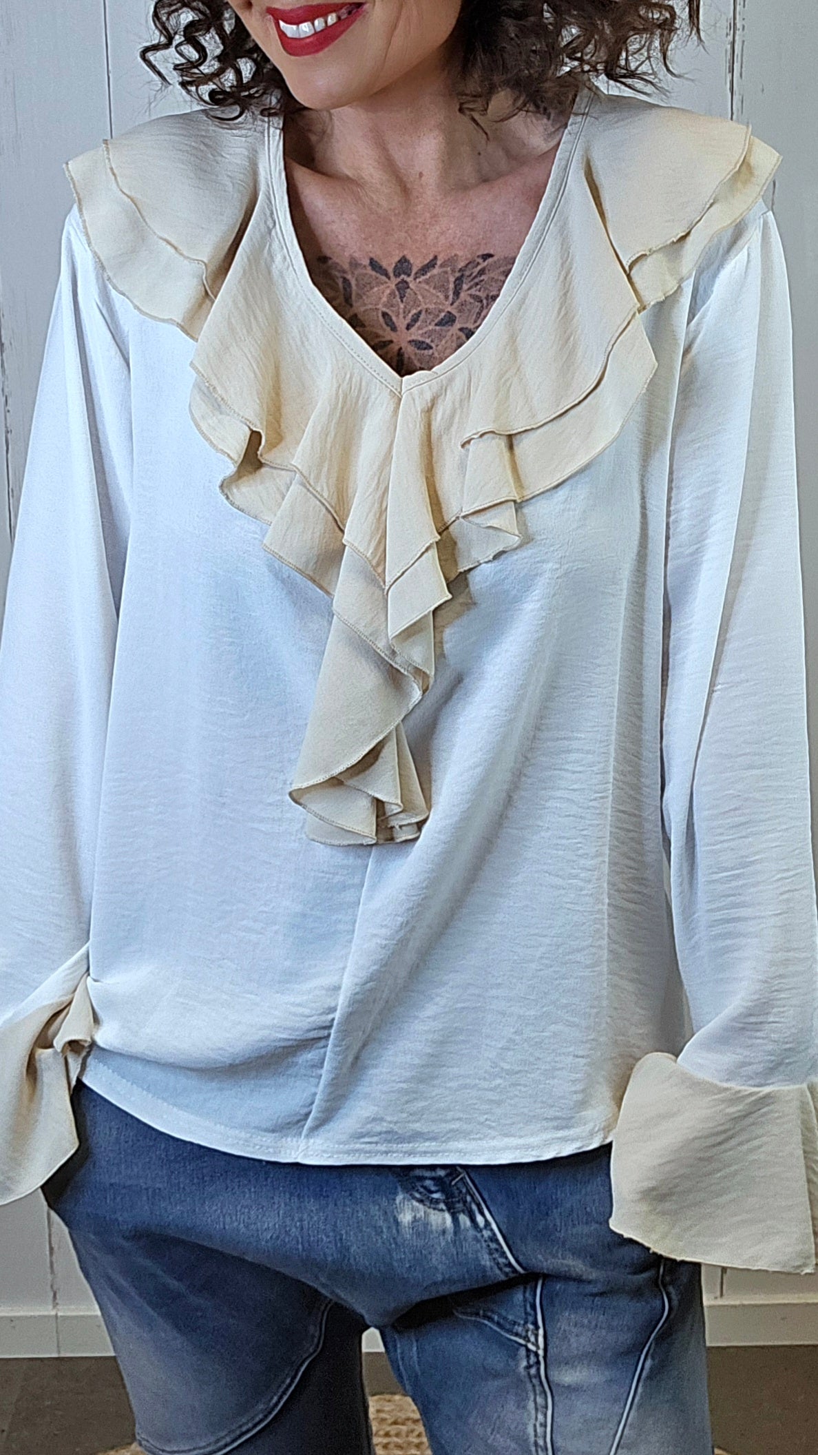 Freja bluse hvit