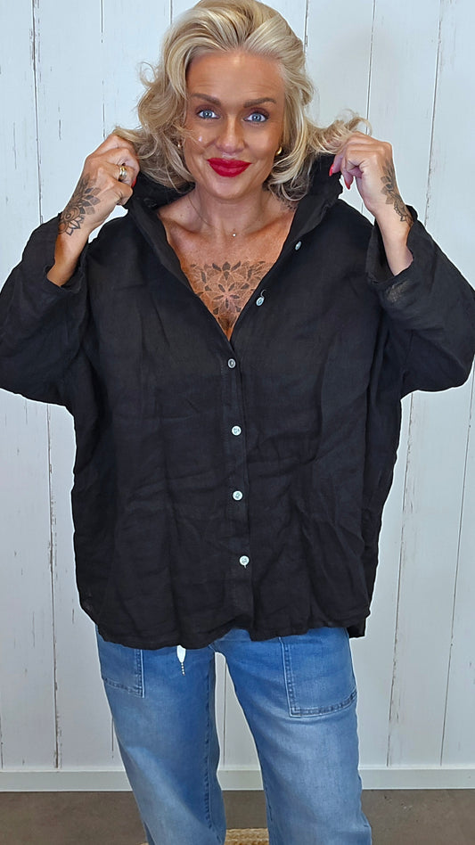 Stina Linskjorte svart