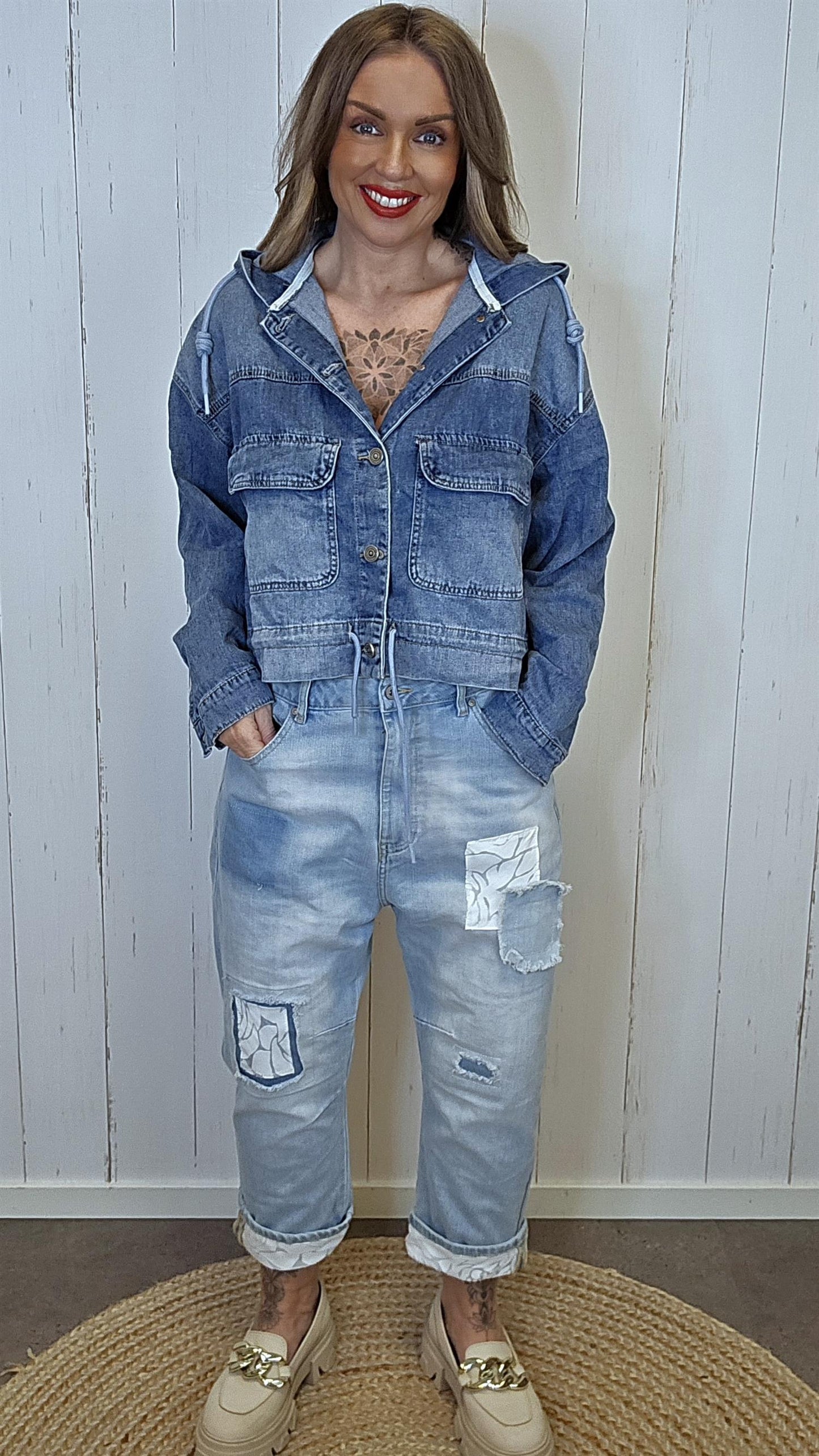 Alysa denim Hettejakke