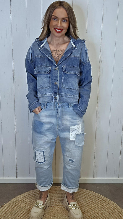 Alysa denim Hettejakke