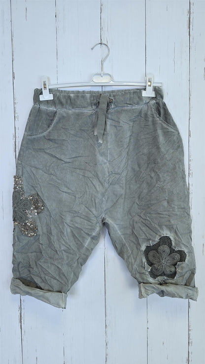 Elsa shorts i viskoseblanding kaki