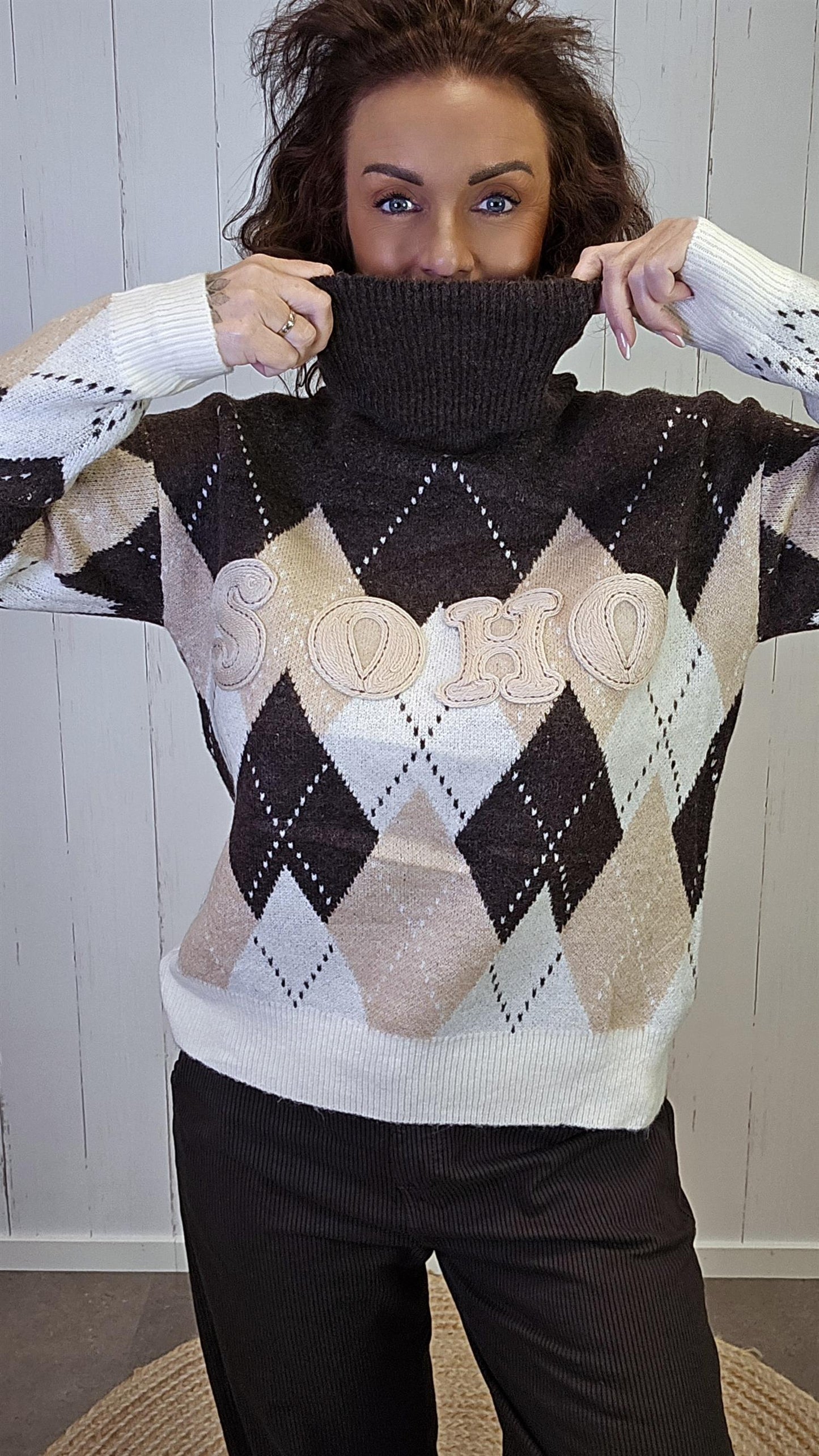 SOHO Mønstret Genser Brun